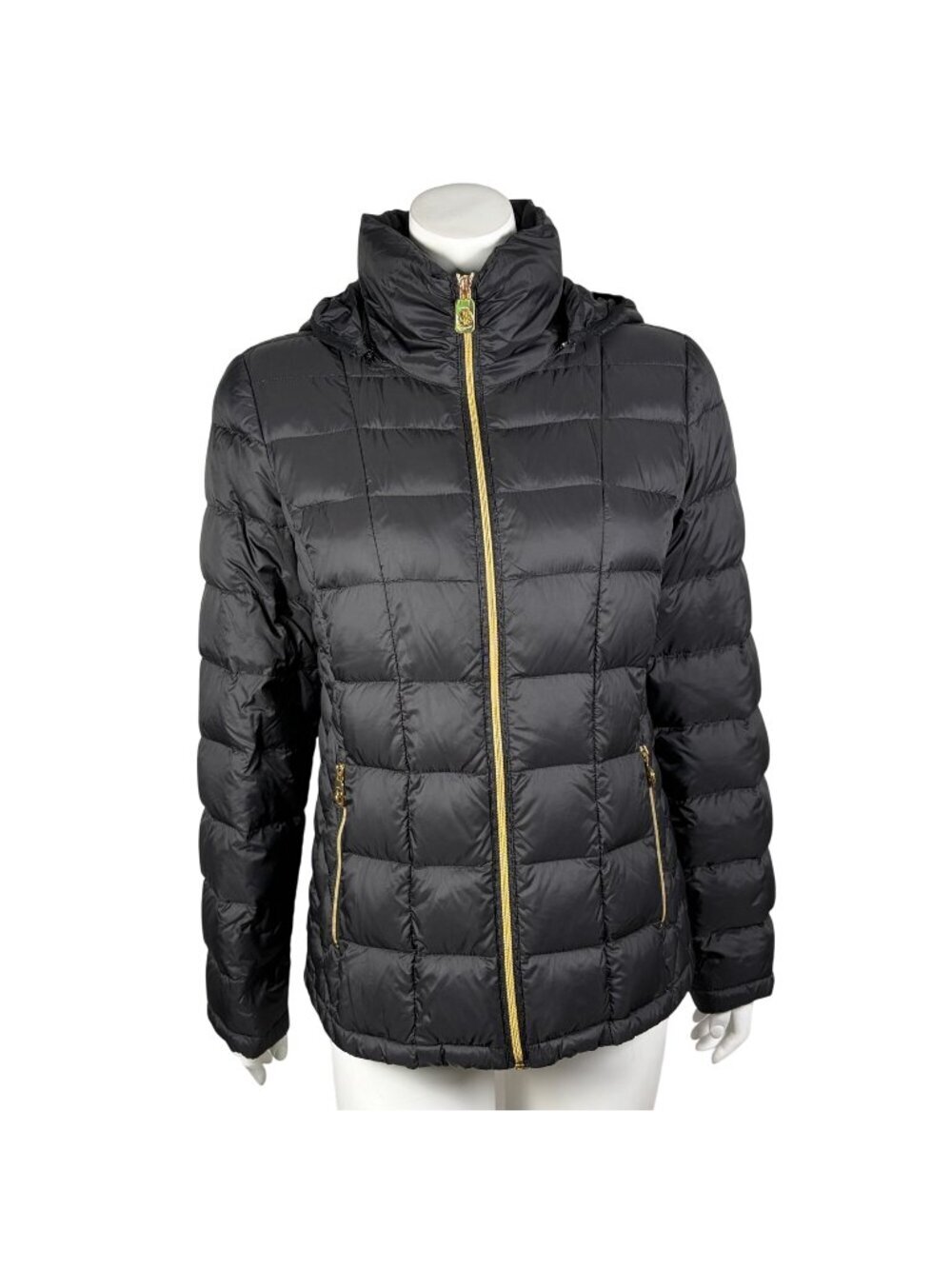 Michael Kors Packable Down Quilted Puffer Coat Jacket Womens M Removable Hood